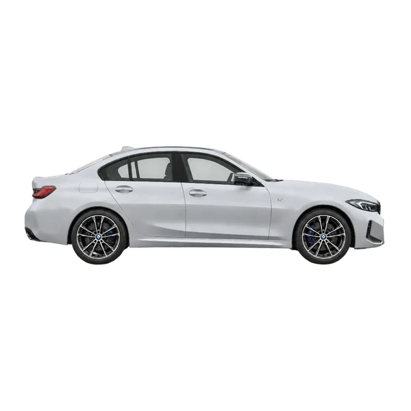 silver 2026 BMW M340I Xdrive side (facing right) view