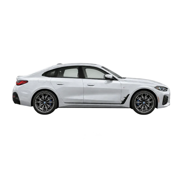 silver 2022 BMW M440i xDrive Gran Coupe side (facing right) view
