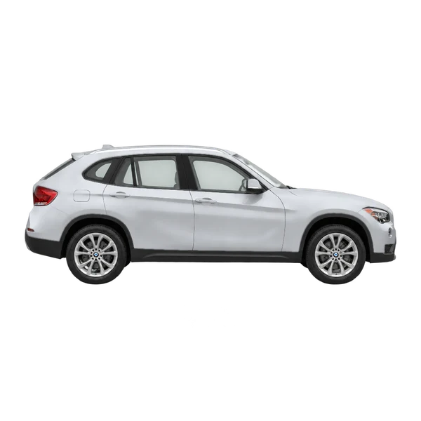 silver 2010 BMW X1 side (facing right) view