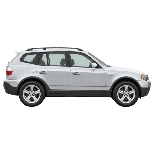 silver 2004 BMW X3 side (facing right) view