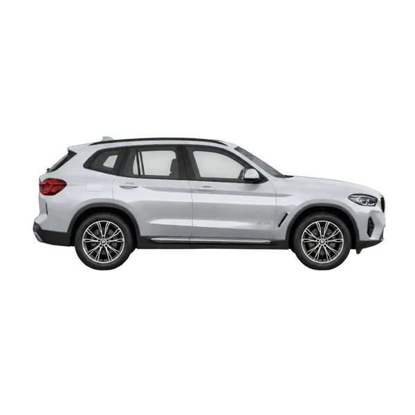 silver 2024 BMW X3 20 Xdrive side (facing right) view