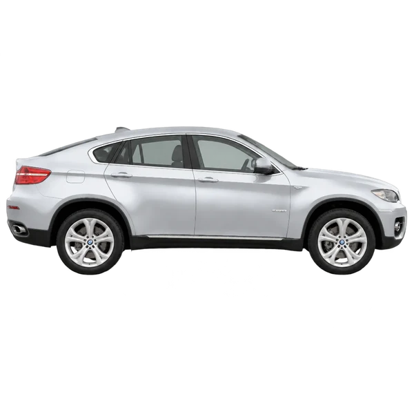 silver 2014 BMW X6 side (facing right) view