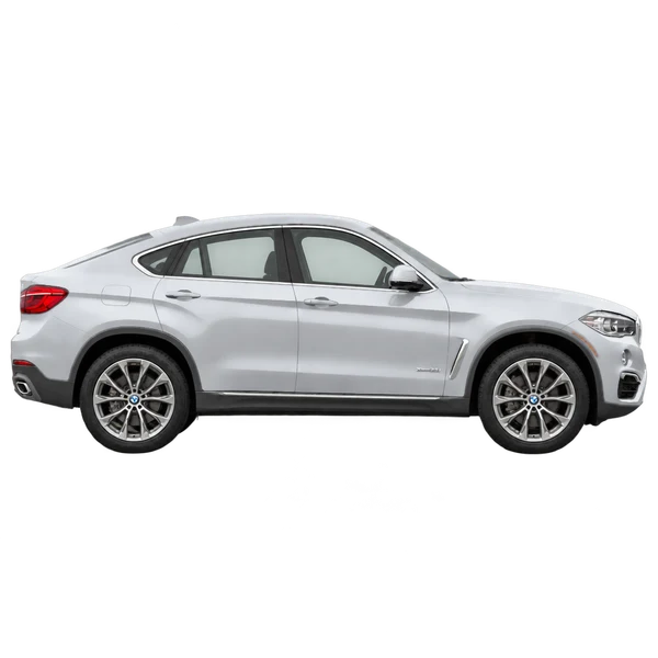silver 2016 BMW X6 side (facing right) view