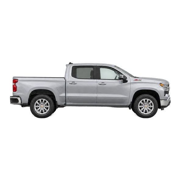 silver 2023 Chevrolet Silverado 1500 side (facing right) view
