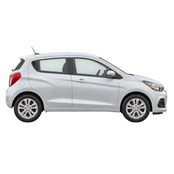 silver 2021 Chevrolet Spark side (facing right) view