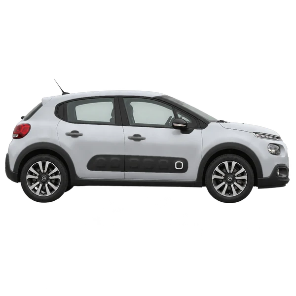 silver 2018 Citroën C3 side (facing right) view