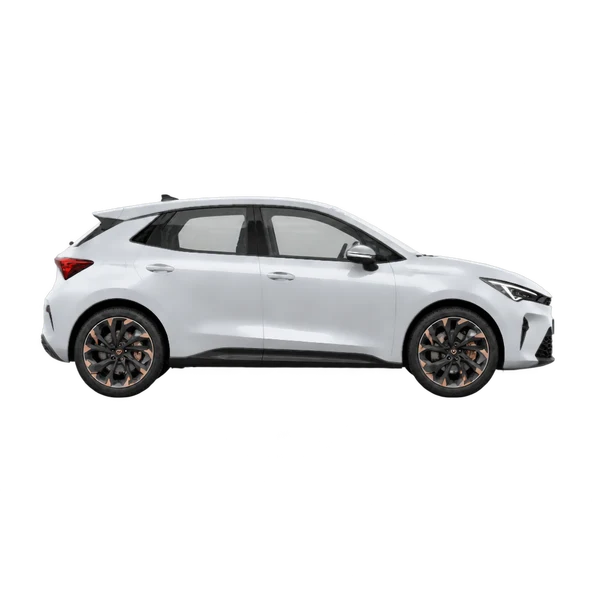 silver 2026 Cupra Raval side (facing right) view