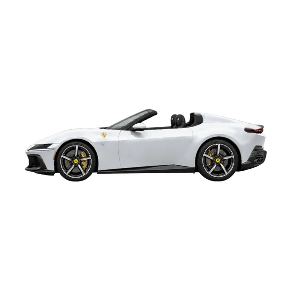 silver 2026 Ferrari 12Cilindri Spider side (facing right) view