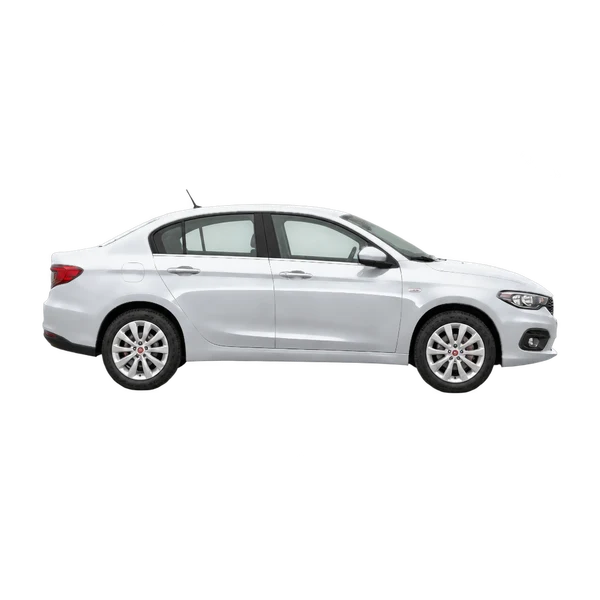silver 2019 Fiat Tipo side (facing right) view