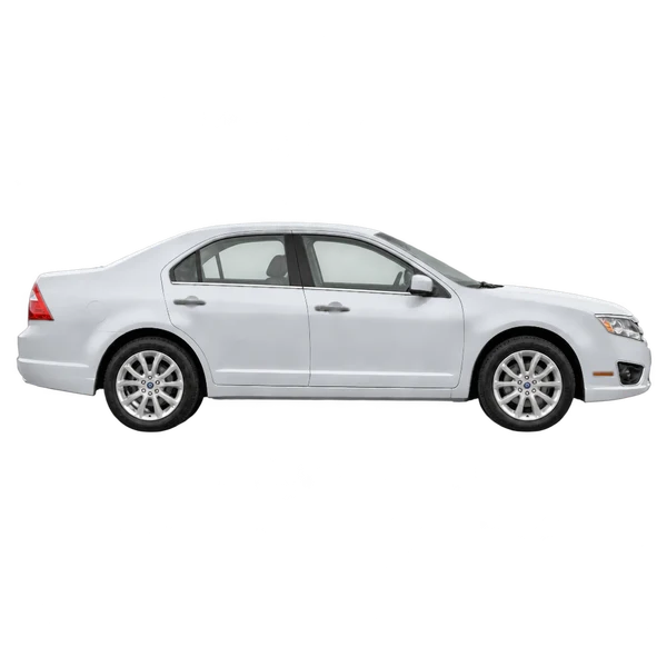 silver 2010 Ford Fusion side (facing right) view