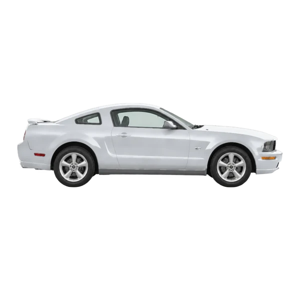 silver 2005 Ford Mustang GT side (facing right) view