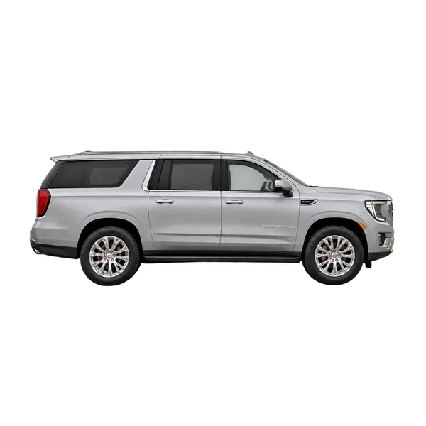 silver 2023 GMC Yukon XL side (facing right) view