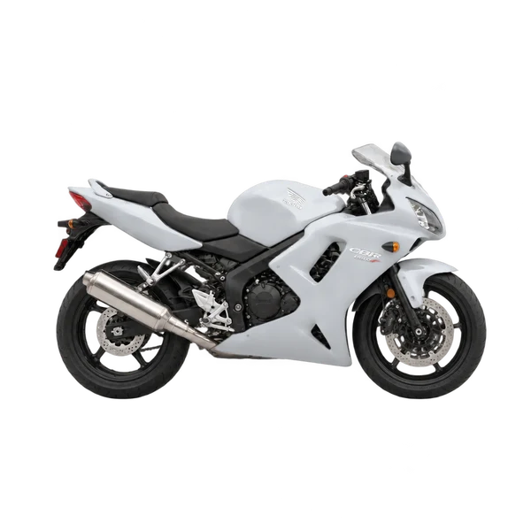 silver 2008 Honda CBR 600 F side (facing right) view