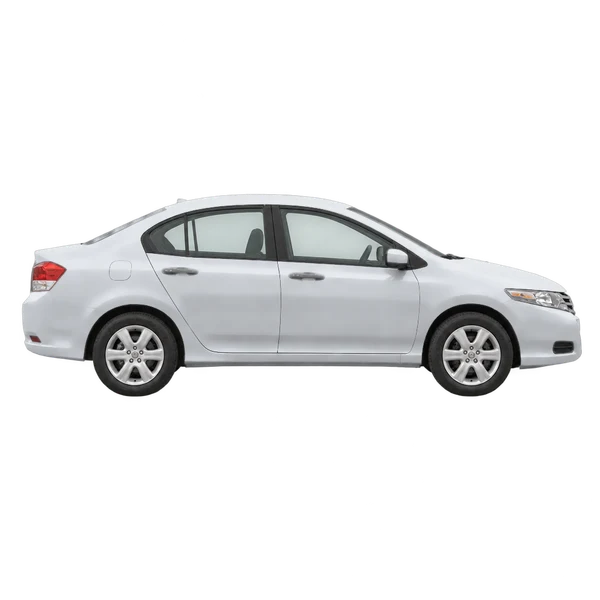 silver 2011 Honda City side (facing right) view