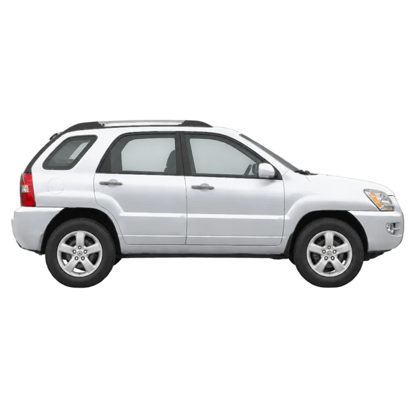 silver 2010 Kia Sportage side (facing right) view