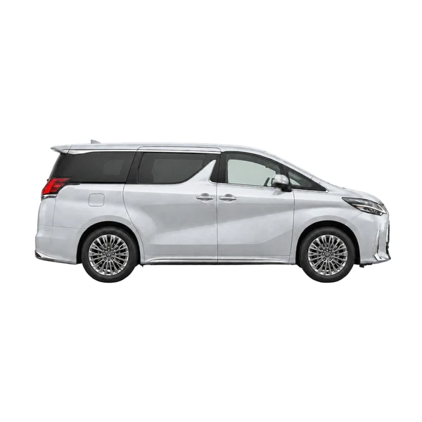 silver 2021 Lexus LM side (facing right) view