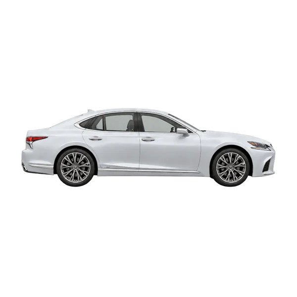 silver 2021 Lexus LS side (facing right) view