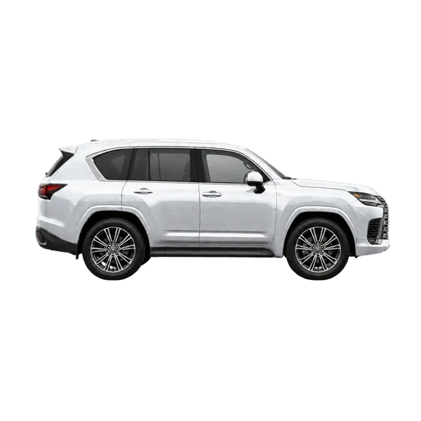 silver 2023 Lexus LX 600 side (facing right) view