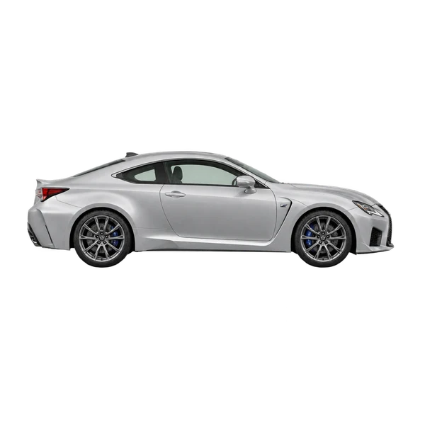 silver 2023 Lexus RC F side (facing right) view
