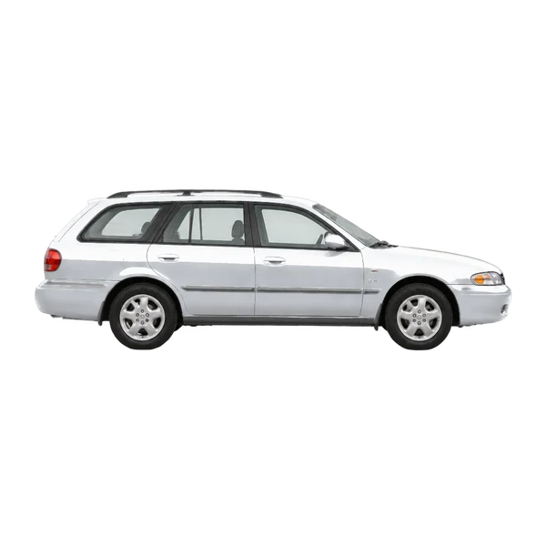 silver 1997 Mazda 626 Wagon 2.0I LX side (facing right) view
