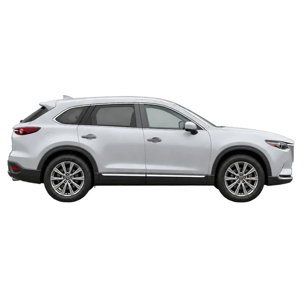 silver 2019 Mazda CX-9 side (facing right) view