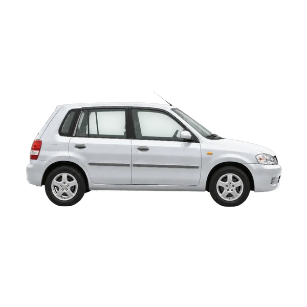 silver 2000 Mazda Demio side (facing right) view