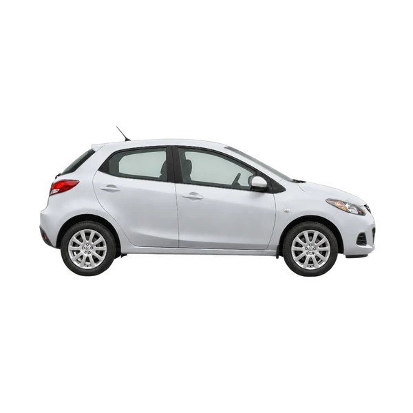 silver 2013 Mazda Mazda2 side (facing right) view