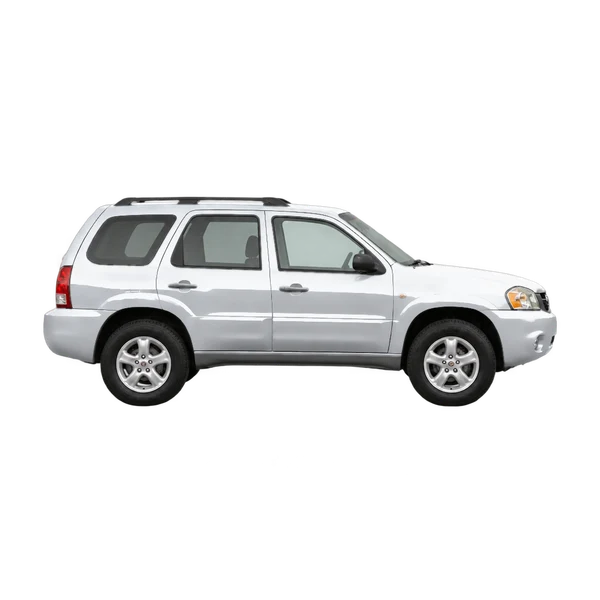 silver 2002 Mazda Tribute side (facing right) view
