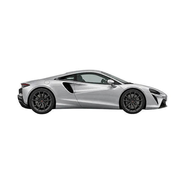 silver 2027 McLaren Artura side (facing right) view