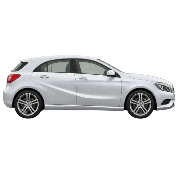 silver 2015 Mercedes-Benz A-Class side (facing right) view