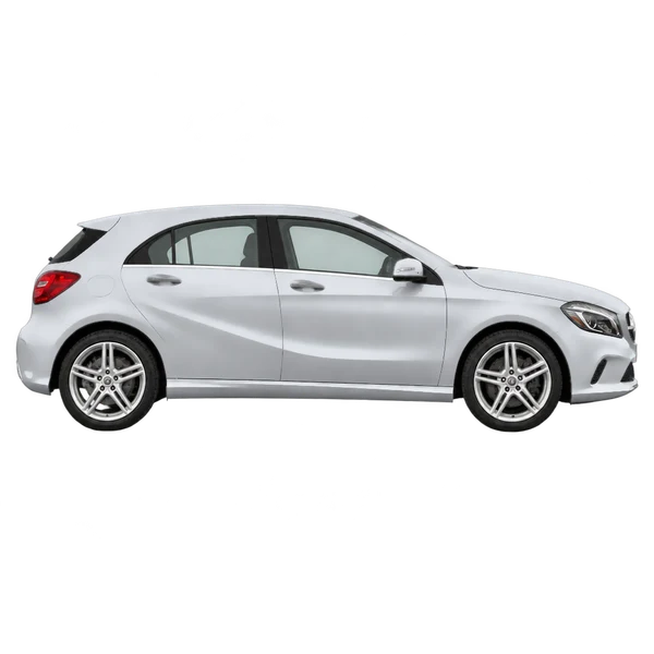 silver 2017 Mercedes-Benz A-Class side (facing right) view
