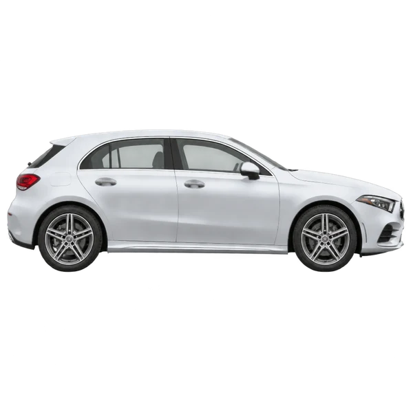 silver 2019 Mercedes-Benz A-Class side (facing right) view