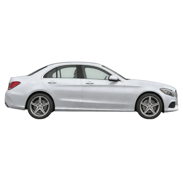 silver 2018 Mercedes-Benz C-Class side (facing right) view