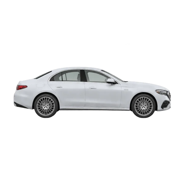 silver 2026 Mercedes-Benz E 450 4Matic side (facing right) view