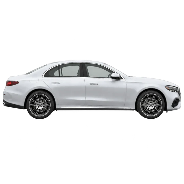 silver 2024 Mercedes-Benz E-Class side (facing right) view
