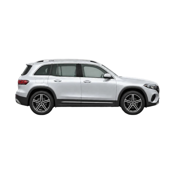 silver 2022 Mercedes-Benz EQB side (facing right) view