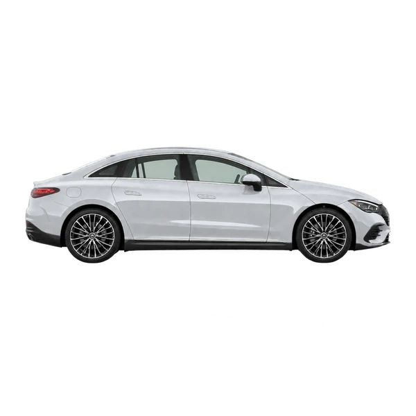 silver 2022 Mercedes-Benz EQE side (facing right) view