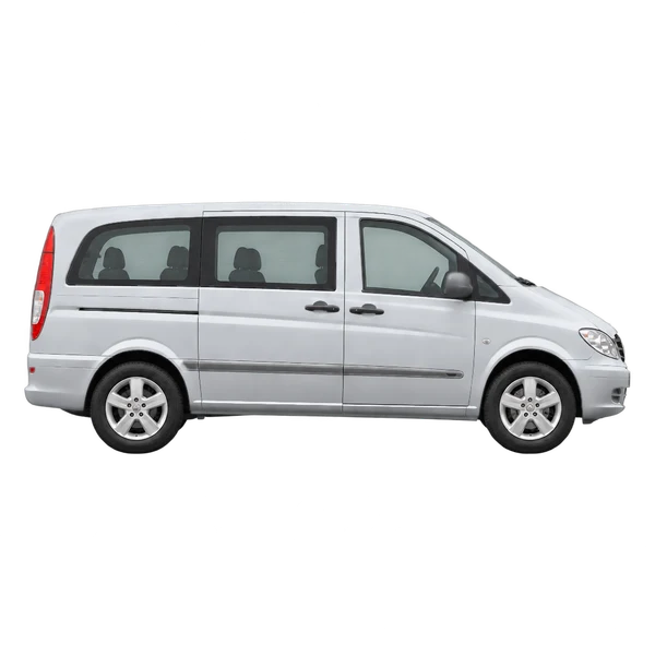 silver 2009 Mercedes-Benz Vito side (facing right) view