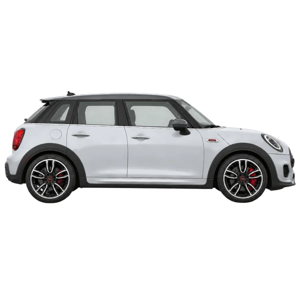 silver 2020 MINI John Cooper Works side (facing right) view