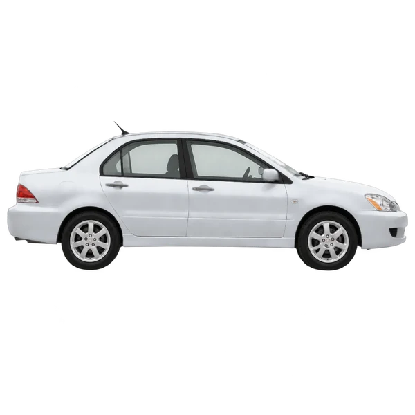silver 2007 Mitsubishi Lancer side (facing right) view