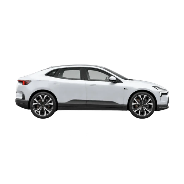 silver 2026 Polestar 4 side (facing right) view