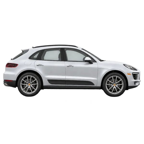 silver 2016 Porsche Macan side (facing right) view
