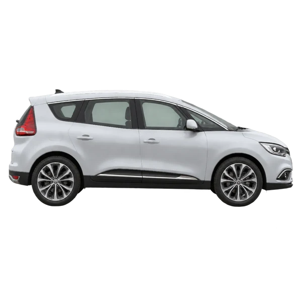 silver 2018 Renault Scenic side (facing right) view