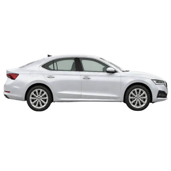 silver 2024 Skoda Octavia side (facing right) view