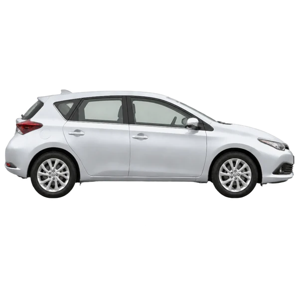 silver 2017 Toyota Auris side (facing right) view