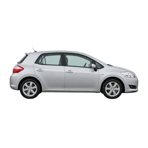 silver 2010 Toyota Auris T2 VVT-I side (facing right) view