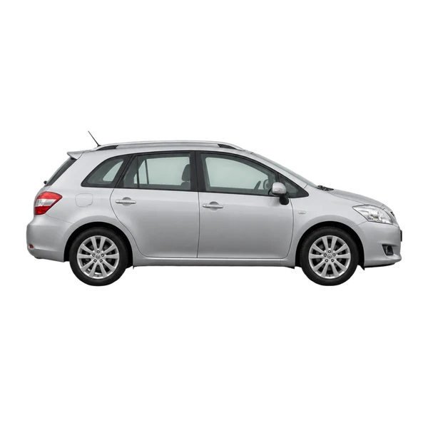 silver 2010 Toyota Auris TR Valvematic side (facing right) view