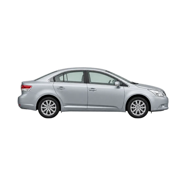 silver 2010 Toyota Avensis T2 D-4D side (facing right) view