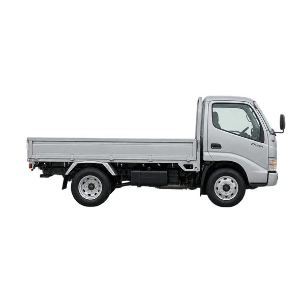 silver 2000 Toyota Dyna side (facing right) view