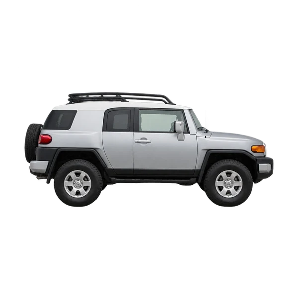 silver 2020 Toyota FJ Cruiser side (facing right) view